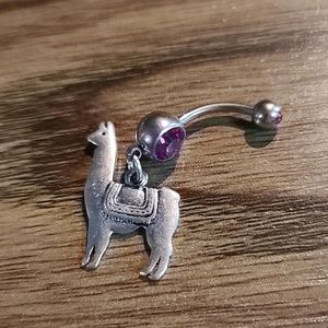 Lama pink bellybutton ring